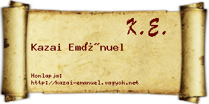 Kazai Emánuel névjegykártya